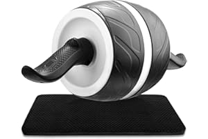 Mata1 Ab Roller Wheel w/Knee Pad, Abs Workout Machine, Perfect for Core & Abdominal Strength Training, Exercise Wheels for Home Gym, Fitness Equipment for Sports