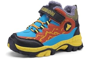 Qciplr Kinder Outdoor Winterschuhe Warm Gefüttert Winterstiefel, Wanderschuhe Jungen Mädchen Trekkingschuhe Schneestiefel bergschuhe kinder kinderschuhe Atmungsaktiv Freizeitschuhe