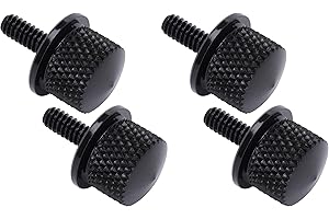 TABEN 1/4 "20 Thread Motorcycle Seat Bolt Screw Aluminum Billet Chrome Motorbike Seat Bolt (Black) (Pack of 4)