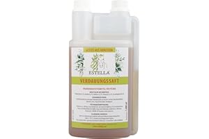 ESTELLA Verdauungssaft (1 Liter, Pferd) I Kräuterextrakt Saft für den Magen mit Enzian und Fenchel, Kräutersaft bei Blähungen und Gaskoliken, entspannt den Darm, regt die Verdauung an