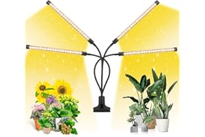 GROCRUISER Led Cultivo,Focos Led Cultivo Interior con 80PCS LEDs,Regulable Grow Light Espectro completo para interior Planta,Luz Para Plantas con 360°Ajustable y Función de Temporizador