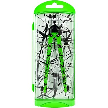 Geometrieset Met Passer – 14-delige Tekenset, Zinklegering, Parkeerwiel, 2 Mm Tot 23 Cm, Met Sjablonen En Potloden, Voor Klas 5+
