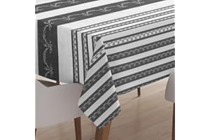 ENCASA XO Encasa Homes Tovaglia stampata 142 x 182 cm per Tavolo da pranzo, 100% cotone, lavabile in lavatrice, resistente, rettangolare, per la casa, ristorante, banchetto - Grey Bunting