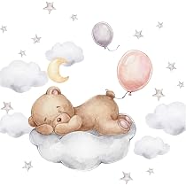 Sticker Design vi presenta Adesivi Murali bambini orsetti e cuori rossi decorazione cameretta wall stickers