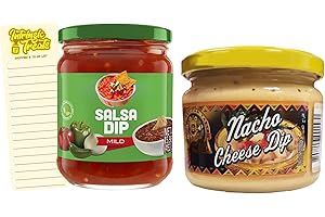 Dip Bundle with Mexican Mild Salsa 453g and Nacho Cheese Dip 300g with Intrinsic Treats Shopping List Card