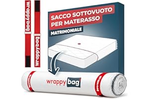 Wrappybag – Sacco Sottovuoto per Materasso Matrimoniale – Copertura Impermeabile Riutilizzabile con Clip e Cinghie – Adatto alla maggior parte degli aspirapolvere – Ideale per Trasloco e Salvaspazio