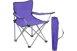 Livhome Kids Camping Chair Lightweight Folding Garden Beach Seat with Carry Bag | Heavy Duty Steel Frame Arm Chair | Portable Chair for Outdoor & Camping | For Ages 2 to 6 Years Old (Purple)