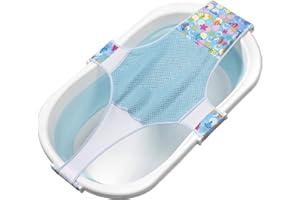 MOOKLIN ROAM Recién Nacido baño del bebé Soporte del Asiento, Hamaca de Baño Antideslizante con Tejido de Malla Doble, Asiento Seguridad de Bañera de Bebé para 0-36 meses - Azul
