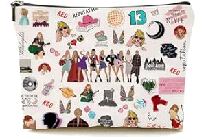 YOIMCKAY Bolsa de Cosméticos con Cremallera Inspirada en La Canción, Versión Cantante, Mercancía TS Fanáticos, Regalo para Amantes de La Música, Moda White 01