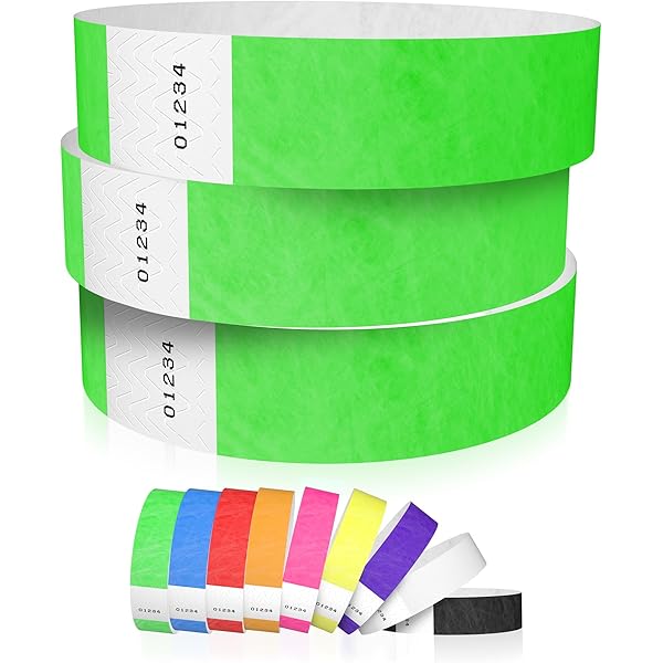 thumbnail image 2 of 500 Holographic Green VIP Wristbands - 5/8x10 Inch Plastic Snap Bracelets 2 of 12