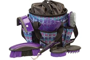 Weaver Leather Grooming Kit, Purple Geo, 7-piece assortment