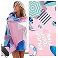 ZOOAOXO Telo Mare con Etichette UV, Telo Mare Microfibra, Senza Sabbia, Dimensioni Adatte (160 × 80 cm), Asciugatura Rapida, 