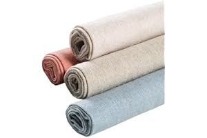 VIDILLO Leinenstoff 4Pcs Aida Stoff Kreuzstich Stoff Weiß Natur Leinen Nähstoff 50cm Stickerei Leinenstoff für die Herstellung von Kleidungsstücken Basteln Nadeln Stickerei Dekoration und Tischdecke