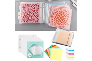 OTCRAFT 111 Page Set 6x6 Cookie Stencil Binder Die Cut & Stamp Storage Folder Organizer