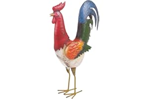 PRO GARDEN Pájaros Decorativos de Metal para jardín, Metal, Red Head, Roosters