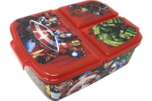 Theonoi Boîte repas pour enfant - Boîte à déjeuner pour enfant avec compartiments - Boite à goûter pour la maternelle - En plastique sans BPA (Avengers Heroes)