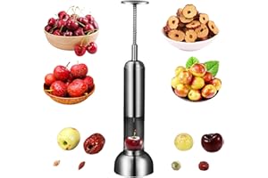 JasCherry Acier Inoxydable Dénoyauteur à Cerises et à Prunes, Dénoyauteur Mirabelle Utilisation Rapide et Simple, Dénoyauteur de Fruits pour Faire la Cerises Confiture, Gelée,Cuisine
