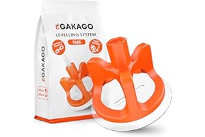 Gakago Tile Levelling System 200 Threaded caps & 200 Protective washers for Tile Protection - Laying aid for a Perfect Joint Pattern - Superior Range for Tile thicknesses 3-18mm (1/8 inch - 3/4 inch)