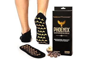Moisturizing Gel Socks for Men and - Extra Large - 2 Pairs - with Shea Butter - Paraben Free - Reuseable Moisturizing Socks - Phoenix Foot Peel™