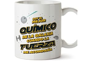 MUGFFINS Tazas para QUÍMICO hombre - En Español - Mejor de la Galaxia Cuando Fuerza me Acompaña - 11 oz / 330 ml - Regalo original y divertido