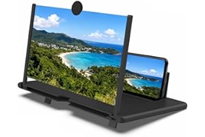 GENÉRICO 2026 Nuevo Ampliador de Pantalla para Teléfonos Móviles, Versión HD, Películas, Vídeos y Juegos, Ampliador de Escritorio con Amplificador (Negro, 10 Inch)