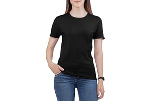 Love My Fashions Women's Round Neck Short Sleeves Plain Cotton T-Shirt