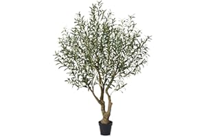 VeriNatural Olivo Artificial Grande 180 cm - Plantas Artificiales Decorativas con Seda Hojas y Maceta Negra, Resistente a UV - Árbol Decoracion para Hogar, Jardín, Balcón, Interior y Exterior, VN138