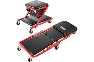 VEVOR Vikbar Z Garage Creeper, 36 tum, 136 kg lastkapacitet rullande hopfällbar mekanisk kryppall, med 6 hjul verktygsfack va