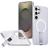 Rongep [Air-Nova] Samsung Galaxy S25 Ultra i&ccedil;in Kılıf Dikey Standlı G&uuml;&ccedil;l&uuml; Manyetikli [MagSafe ile Uyumlu] PC+TPU Isı Dağılımı