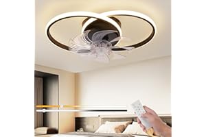 ‎HOMEFIRE Homefire LED Deckenventilator Mit Beleuchtung - 36W Schwarz Leise Deckenlampe Mit Ventilator Und Fernbedienung 3 Farbtemperatur 6-Gang Wohnzimmer Deckenventilatoren Mit Licht für Schlafzimmer Küche