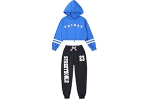 LOLANTA Ropa Hip Hop Chicas, Conjunto de Pantalones Joggers Niña,Traje de Baile Callejero