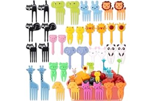 FloralGrace 55 piezas de animales tenedores de frutas Pieksi y Griffel Pinchos Piekser Fingerfood Niños Palillos de Dientes Reutilizables para Fiesta Té de la Tarde Fiesta de Cumpleaños