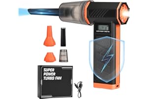 HOYIYOBI Spolverino Elettrico A Batteria 150000 Giri/Minuto Regolabile A 4 Marce Per Soffiare E Aspirare Con Ricarica Rapida, Soffiatore Di Polvere Per La Casa E L'Esterno Della Tastiera Del Computer Dell'Auto