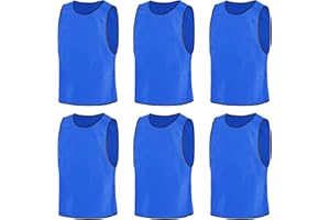 BSBUY 6Pcs Adult Kids Team Training Vest Breathable Mesh Scrimmage Sleeveless Training Pinnies Training Bibs Quick-Dry Multi-Sports Bibs Sports Practice Vests for Soccer Basketball Practice