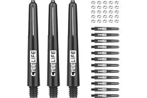 ‎CYEELIFE CyeeLife 35/41/48mm Kunststoff Dart Schäfte 15 Stück mit 20 Schaftringe Ring aus Metall,8 Farben 2BA PC Dartpfeile Zubehör
