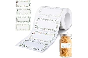 AiQInu Etiquetas Adhesivas,200PCS Personalizadas Etiquetas de Congelació, Escriturable Pegatinas Decorativas para Mermelada, Sobre, Hecha Mano, Bolsa de Regalo