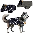 Sage Square Reversible Polka Dot Dog Winter Coat – Weatherproof Pet Jacket, Insulated, Adjustable, Soft & Snug Jacket for Warm & Cozy Comfort for Indoor & Outdoor (Polka Navy Blue, 5XL - 28 Inch)