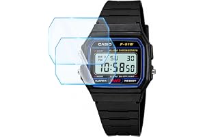 EMUNKS (pack of 3) Edge to Edge Tempered Glass compatible with Casio Youth Series F91W (Air Bubble Proof, Anti Finger Print) 24 hrs automatic scratch remove