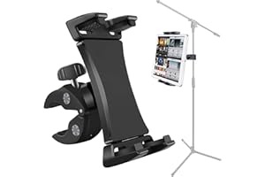 ATOPTEK Soporte para micrófono y tablet, soporte para smartphone, resistente con abrazadera giratoria de 360, for tabletas de teléfono de 3,5 a 13,5 pulgadas, iPad Pro Air Mini 12,9 11 10,5, iPhone Galaxy