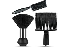 KFDDRN Friseurbürste, 3 Stück Nackenpinsel Set, Friseur Haarpinsel, Haarpinsel Barbierbürst, Professionelle Barbier Staubhaarbürste zum Abbürsten von Haaren um Hals und Ohren