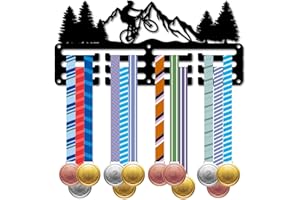 CREATCABIN Soporte para Medallas de Bicicleta, Colgador de Medallas Deportivas, Pequeño Soporte para Medallas, Gancho para Colgar En la Pared con Diseño de Bosque de Montaña, para Colgar Más de 40 med