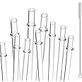 10 Pack Stanley Cup Straws 9 inch - Plastic Straw - 40/30 oz Tumbler Reusable Plastic Drinking Straws | Stanley Cup Accessories with Cleaning Brush (Clear)