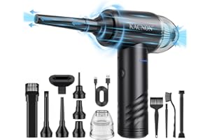 KACNON 3 in 1 Computer Vacuum Cleaner, 3-Gear Compressed Air Duster Blower, 9Kpa Suction pc Cleaning kit, 110000RPM Air Duster Cleaner for PC, Laptop, Keyboard,Electronics