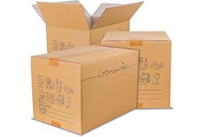 LEONARDO-10 Scatoloni 60x40x40 cm - Scatola di Cartone Doppia Onda - Imballaggi per Spedizione e Trasloco - 10 Pezzi