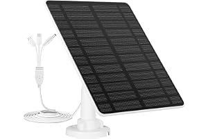 GuKKK Solpanel för Eufy-kamera, solpanel 5 V 6 W kompatibel med Eufycam, 2C/2C Pro,3/3C, E20/E40, solo, SoloCam Spotlight, Mi