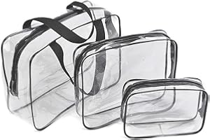 SALADOCY 3 Pcs Bolsas de Aseo Transparente, Viaje Impermeable Mujer Bolsa de Cosmético Organizador de Viaje