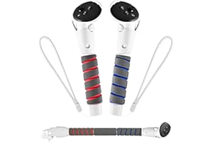 TRANSNOVO Handle Attachments Compatibile con Meta Quest 3/Quest 3S Controller Accessori, Controller Extension Grips per Giochi VR Gorilla Tag Long Arms e Beat Saber, Handle Sticks per Quest 3/Quest 3S