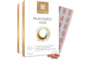 Healthspan Multivitamin Gold | A-Z Formulation | Wellbeing & Immune Support | Algal Source Vitamin D3 | Vitamins A, B, C, D, E & K | Calcium, Iron, Magnesium, Selenium & Zinc | Vegan (180 Tablets)