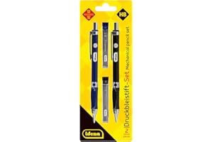 Idena 12145 - Set de porte-mine, 2 pièces, 0,5 et 0,7 mm, avec 12 mines de rechange chacun