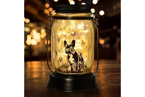 MARCHIORI Solar Lantern Bulldog , Bulldog Lovers Gifts, Gifts for Mom, Grandma, Women and Everyone, Gardening Gifts Solar Outdoor Garden Lights, Fence Path Decor Lights, Dog Gifts